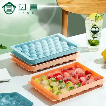 1pc Covered Round Ice Ball Mold For Home Use, Plastic Ice Cube Tray, Ice  Maker Box For Freezer