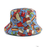 [hot]Panama Bucket Hat Men Women Summer Bucket Cap Food Pizza Coke Bread Coffee Print Bob Hat Hip Hop Gorros Fishing Fisherman Hat