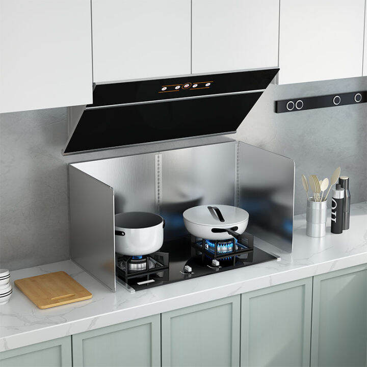 4 Sided Splatter Guard,Foldable Stainless Steel Oil Splatter Screens Frying Oil Splash Insulation Board Nonstick Oil Splatter Guard Stove Heat Insula