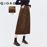 Giordano กระโปรงทรงเอ ผ้าฝ้ายผ้าลูกฟูก กระโปรงแฟชั่นผญ สไตล์เกาหลี Free Shipping 05462685