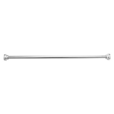 50-200cm Adjustable Stainless Steel Spring Tension Rod Rail with Rubber Rectangular Heads for Clothes Towels Curtains Organizers