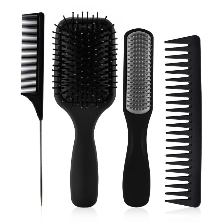 4pcs Paddle Hair Brush, Detangling Brush And Hair Comb Set For Men And  Women, Great On Wet Or Dry Hair, No More Tangle Hairbrush For Long Thick  Thin C