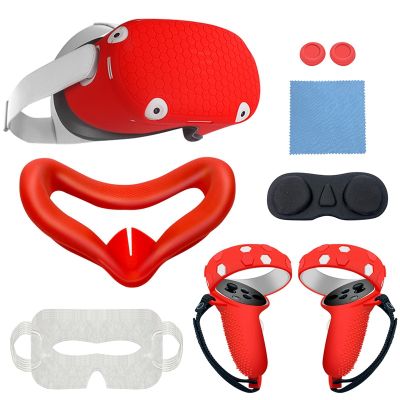 Silicone Protective Cover Shell Case for Oculus Quest 2 VR Headset Face Cover Eye Pad Handle Grip VR Accessories