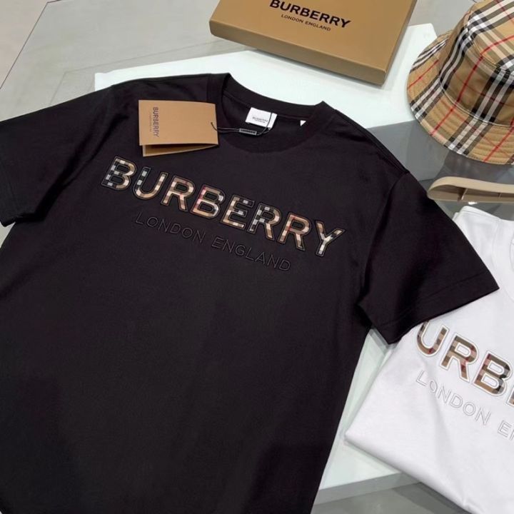 Best Quality] Áo thun Burberry Embroidered Logo Chữ Thêu Cao Cấp mã TG131 -  Full tem tag - TGStore 