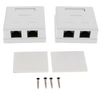 2 Pack 2-Port Cat6 Wall Surface Mount Compact Box Network Internet Cable