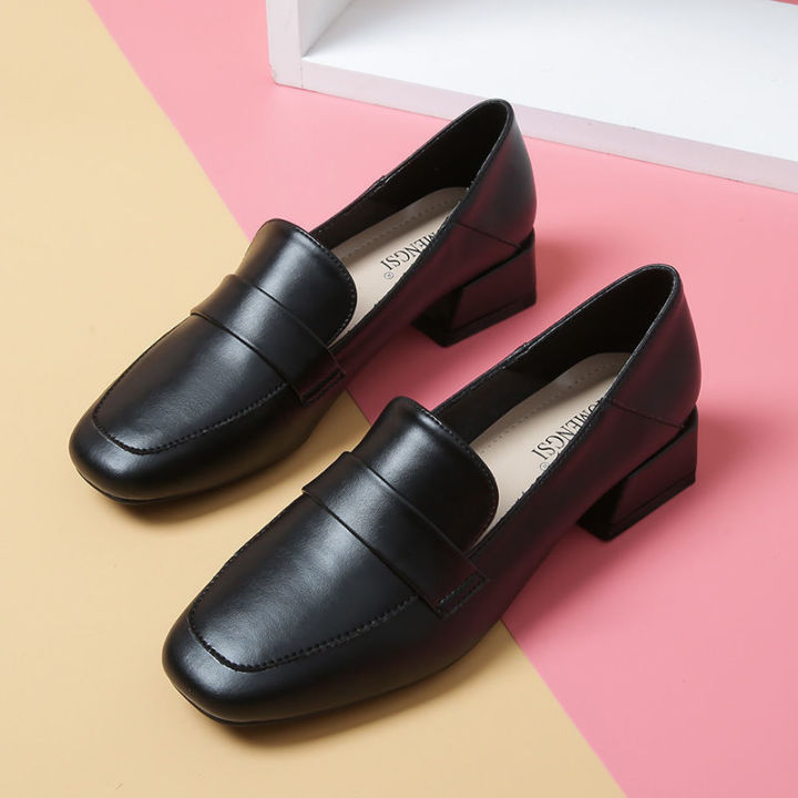 ZAZA Black Ofice Shoes for Women Loafer Women's Shoes Korean Style ...