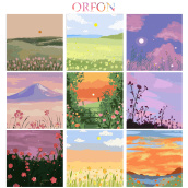 ORFON Vẽ theo số Wild Flower series Bộ tự làm Tranh sơn dầu kỹ thuật số theo số trên vải 20 20cm có khung Quà tặng sinh nhật đồ chơi trẻ em Thư giãn nghệ thuật