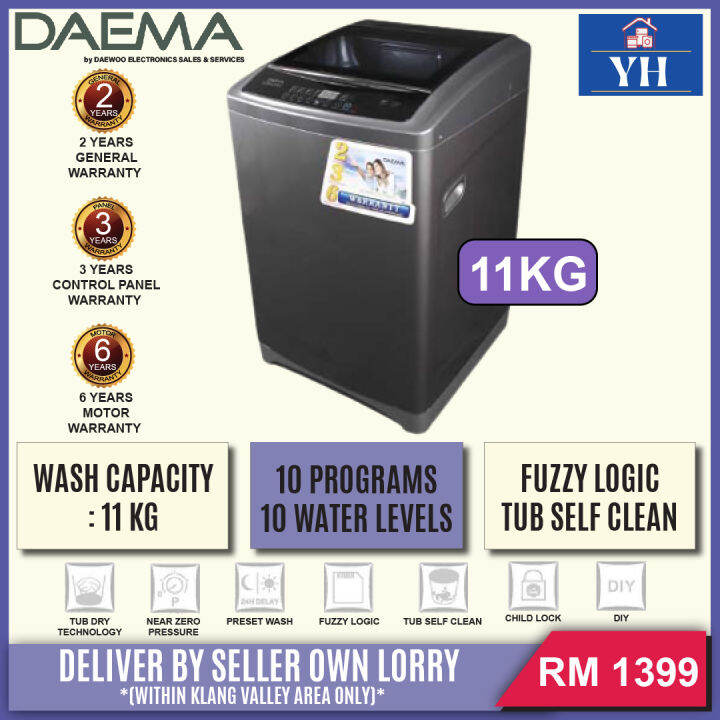 (DELIVERY WITHIN KLANG VALLEY AREA) Daema DWFA1199JD 11KG Tub Self