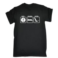 Eat Sleep Scuba Dive เสื้อยืด Tee Diver ดำน้ำว่ายน้ำทะเลของขวัญวันเกิดตลกคุณภาพสูงแขนสั้น