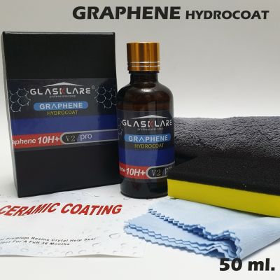 น้ำยาเคลือบแก้วกราฟีน GLASKLARE 10H+ GRAPHENE HYDROCOAT  ขนาด 50ml. #น้ำยาลบรอย #ครีมลบรอย #ลบรอยขีดข่วน #น้ำยาลบรอยรถยนต์ #ครีมขัดสีรถ