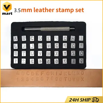 37 PCS Leather Stamps Alphabet Set, 6 mm Alphabet Stamp Tools Set Leather  Craft Stamping Tool Kit Metal Letter and Number Stamps Punch Set for DIY