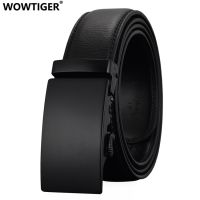 WOWTIGER เข็มขัดหรูสำหรับหัวเข็มขัดอัตโนมัติหนังสำหรับผู้ชาย,เข็มขัดหัวเข็มขัดอัลลอยผู้ชายธุรกิจสำหรับผู้ชาย