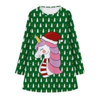 Unicorn Christmas Dress For Girl Full Sleeve Autumn Carnival Home Party Girls Dresses 5-12 Years Old Teens Clothing