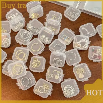 10Pcs Plastic Storage Box Mini Clear Jewelry Organizer Case Beads