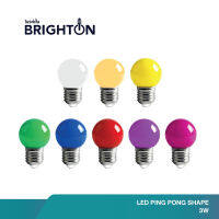 [10หลอด]BRIGHTON หลอดไฟบอลสี 3W ผลิตจากPVCเกรดดีตกไม่แตก หลอดปิงปอง หลอดไฟงานวัด หลอดไฟหลากสี ประดับตกแต่ง LED BALL COLOR