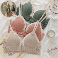 【Ready Stock】 ☃☄ C15 push up bra summer thin front button hollowed-out comfortable small chest内衣文胸