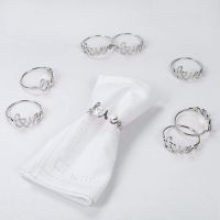 Valentines Napkin Rings Holder for Wedding, Love Napkin Holders Spring Serviette Buckles for Table Setting