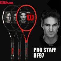 Wilson ไม้เทนนิส Pro SOLDIER RF97เซ็นภาคีสีแดงสีดำการฝึกอบรมมืออาชีพคาร์บอนเต็มรูปแบบพร้อมสตริง