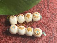 Natural mammoth ivory carving sun moon and stars loose beads set beads separated beads diy bracelet bracelet 108 with beads top beads