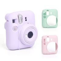 （misty shop）เคสมือถือเคสซิลิโคนสำหรับกล้องสำหรับ Fujifilm Instax,เคสฝาครอบป้องกัน Mini12ปลอกนิ่มสีทึบป้องกันรอยขีดข่วนเคสขนาดเล็ก12