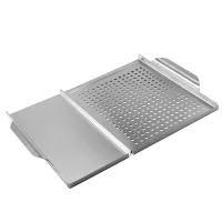 Grill Basket Grill Topper with Holes, Barbecue Grill Tray Grill Pans for Outdoor Grill, Grill Wok Grill Cookware