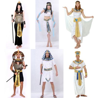 Halloween Costumes Ancient Egypt Egyptian Pharaoh King Empress Cleopatra Queen Costume Cosplay Clothing for Men Women