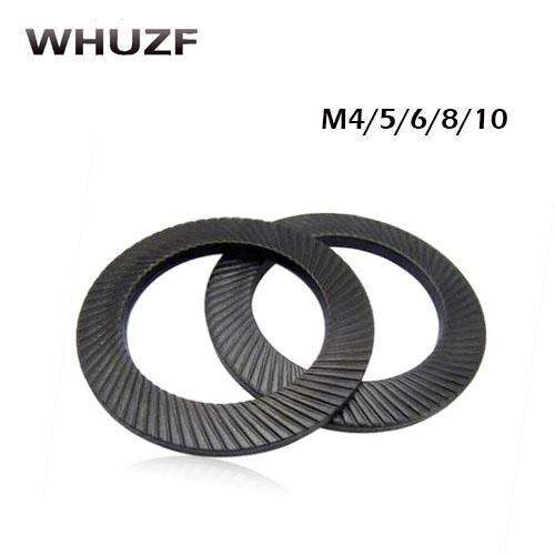 M4/5/6/8/10/12/14 lock black washer two fold locking washers carbon steel Nordlock washer