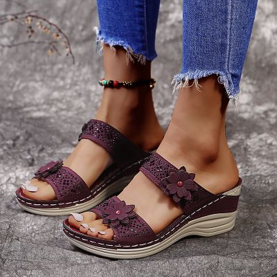 【CC】✑  Lucyever Thick Sole Slippers for Wedges Sandals Woman 2022 Non Beach Shoes Ladies Size 43