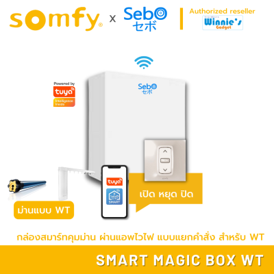 Somfy SMART MAGIC BOX WT กล่องสมาร์ทควบคุมม่าน บนแอปพลิเคชั่นผ่านไวไฟ แบบแยกคำสั่ง สำหรับระบบ somfy WT บน TUYA