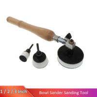 Bowl Sander Sanding Tool Hook&amp;Loop Sanding PU Pad 1&amp;2&amp;3Inch Long Hardwood Handle Sandpaper and Foam pad for Woodworking DIY Tool Power Sanders