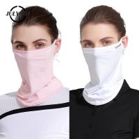 Women Summer Anti-UV Quick-drying Face Cover Scarf Ice Silk Sunscreen Mask Breathable Lady Neck Protection Hanging Ear Headband