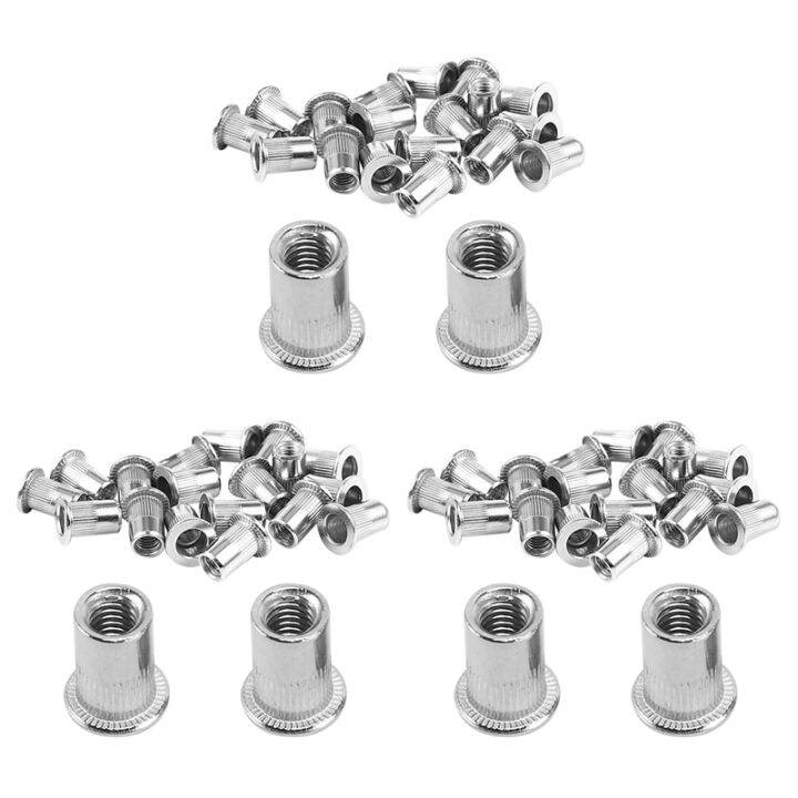 60 Pcs 304 Stainless Steel Rivet Nut Rivnut Insert Nutsert M6X15mm Lazada.co.th