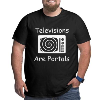 Televisions Are Portals Tshirts For Men Little Nightmares Horror Puzzle Game Cotton Big Tall Tees 100% Cotton Gildan