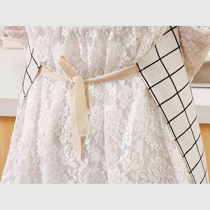 lanyard-apron-thickened-apron-oil-resistant-apron-plaid-cotton-and-linen-apron-japanese-apron-fashionable-lace-up-apron