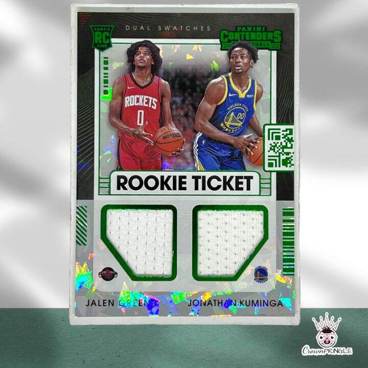 2021-22 Contenders Dual Swatches Fanatics Green Cracked Ice Jalen Green ...