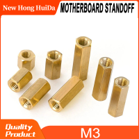 M3ทองเหลือง Hex หญิง Standoff Spacer เมนบอร์ดเสาคู่ผ่านหกเหลี่ยมกระทู้ PCB เมนบอร์ด Spacers อ่อนนุชคอลัมน์กลวง