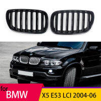 กระจังหน้ารถสีดำเงาสำหรับ BMW X5 E53 LCI 2004 2005 2006ตะแกรงย่างแบบสปอร์ต Slat Line Grilles Kindey Grills