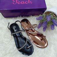 แตะPeach Sandal สายแต่งอะไหล่เพชร(งานกล่อง)