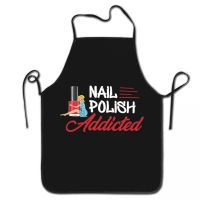 Unisex Addicted Nail Polish Apron Kitchen Chef Cooking Baking Bib Women Men Nail Artist Gift Tablier Cuisine for Gardening