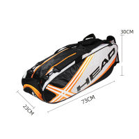 HEAD Tennis Bag Mens Tennis Racket Large Sport Bag Outdoor Gym Badminton Backpack 4-9 Racquet Sports Bag With Handle Waterproof