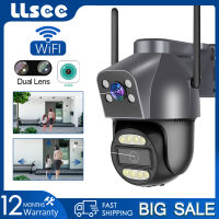 LLSEE icsee เลนส์คู่กล้องวงจรปิดไร้สายกลางแจ้ง WIFI กล้อง 4K 8MP 5X ซูมสี Night Vision ติดตามอัตโนมัติพูดคุยสองทางกล้องรักษาความปลอดภัยบ้านกันน้ำ