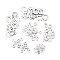 105Pcs 304 Flat Stainless Steel Washers M3 M4 M5 M6 M8 M10 For Screws Repair Kit Tool