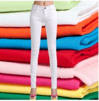 Womens Candy Color Pants Pencil Trousers Spring Autumn Elegant Office Mid Waist Pants For Women Slim Skinny Jeans Pants Female