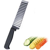 【YF】 Stainless Steel Potato French Fry Cutter Crinkle Wavy Shape Chip Dough Fruit Serrated Blade Chopper Vegetable Tools