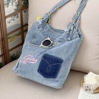 【BA】۩ Summer dopamine denim bag Korean version Y2K one-shoulder all-match casual multi-pocket commuter armpit bag