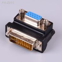 1pc Black DVI to VGA Adapter DVI-I 24 5 Pin Male To VGA 15 Pin Female 90 Degree Convertor Adapter