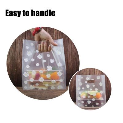 10pcs Die Cut Plastic Merchandise Shopping Bags With Handle Gift Bag Christmas Wedding Party Orangizer Candy Cake Wrapping Bags Gift Wrapping  Bags