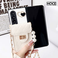 เคสหนังลาย HOCE Love สำหรับ Samsung Galaxy Z Fold 5 4 3 Fold 4สำหรับ ZFold5เคสกระเป๋าโทรศัพท์กระเป๋าสตางค์ใส่บัตรกันกระแทก