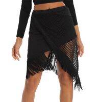 【hot】❐♦  Performance Asymmetrical Fringe Skirts Tassel Latin Training Competition Costume