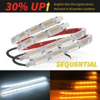 1pair Bright Flexible DRL LED Strip Daylight Turn Signal White Yellow Sequential LED Daytime Running Lights for Cars Headlight